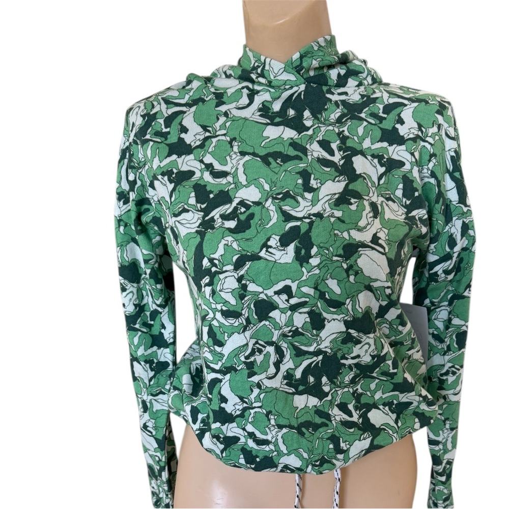 Zella Nordstrom Green Camouflage Hoodie Top size XL